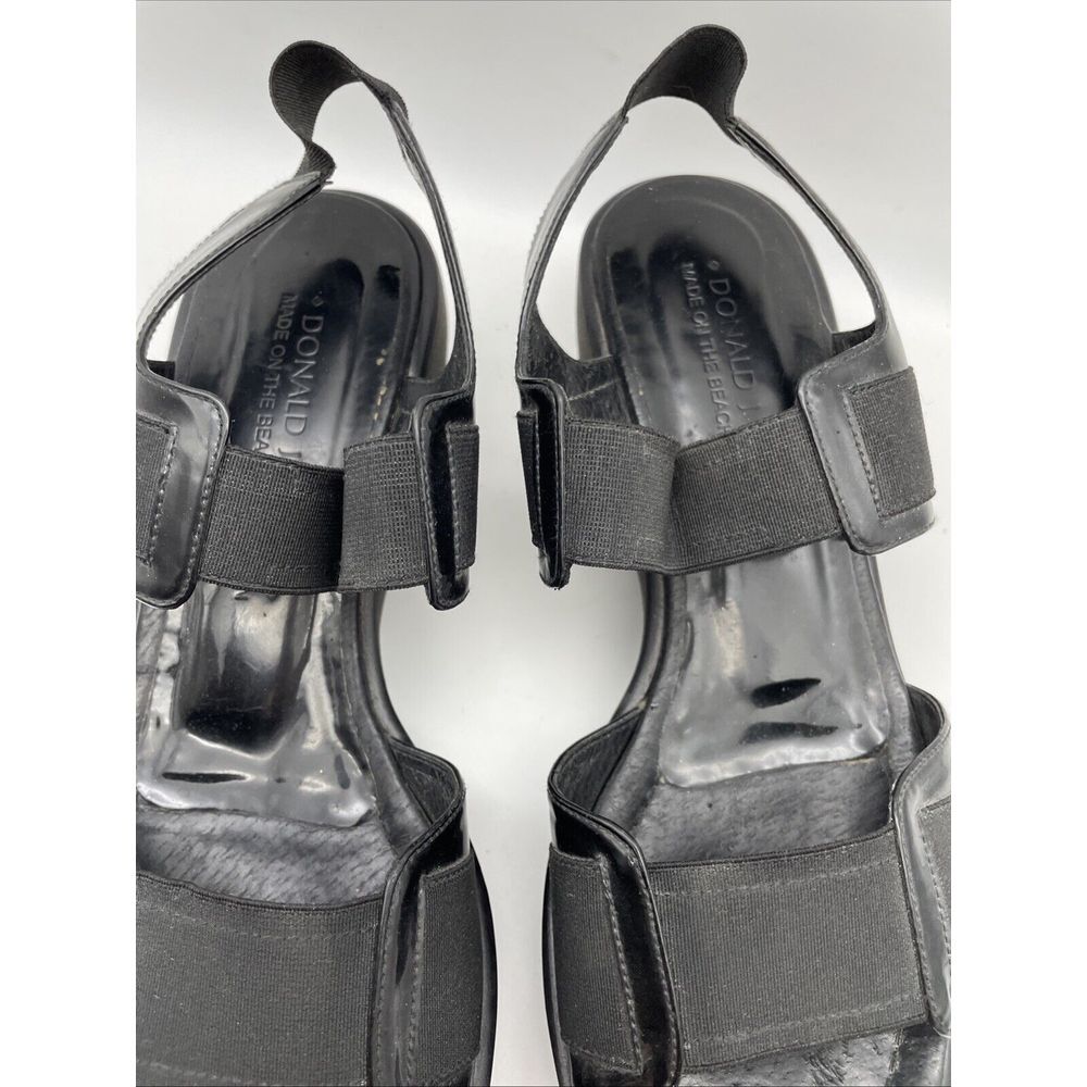 DONALD J‎ PLINER Size 8M Nona Black Leather Open Toe Platform Sandals - Picture 3 of 11